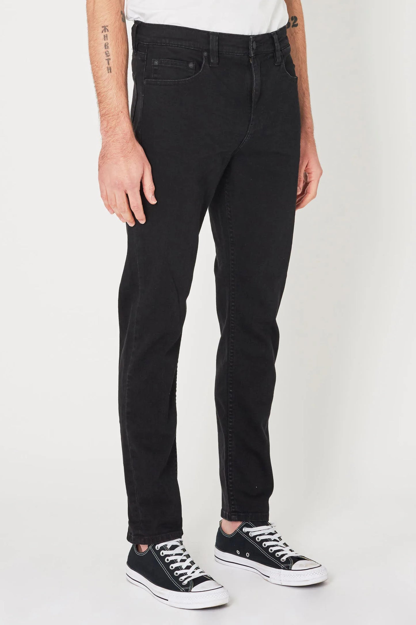 Tim Slims Black Cloud Overdyed Jeans - Size 36