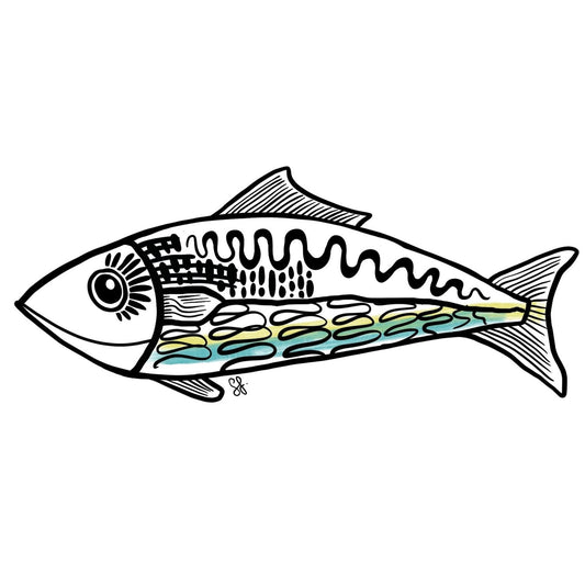 Clear Decal Sticker Art - Funky Fish