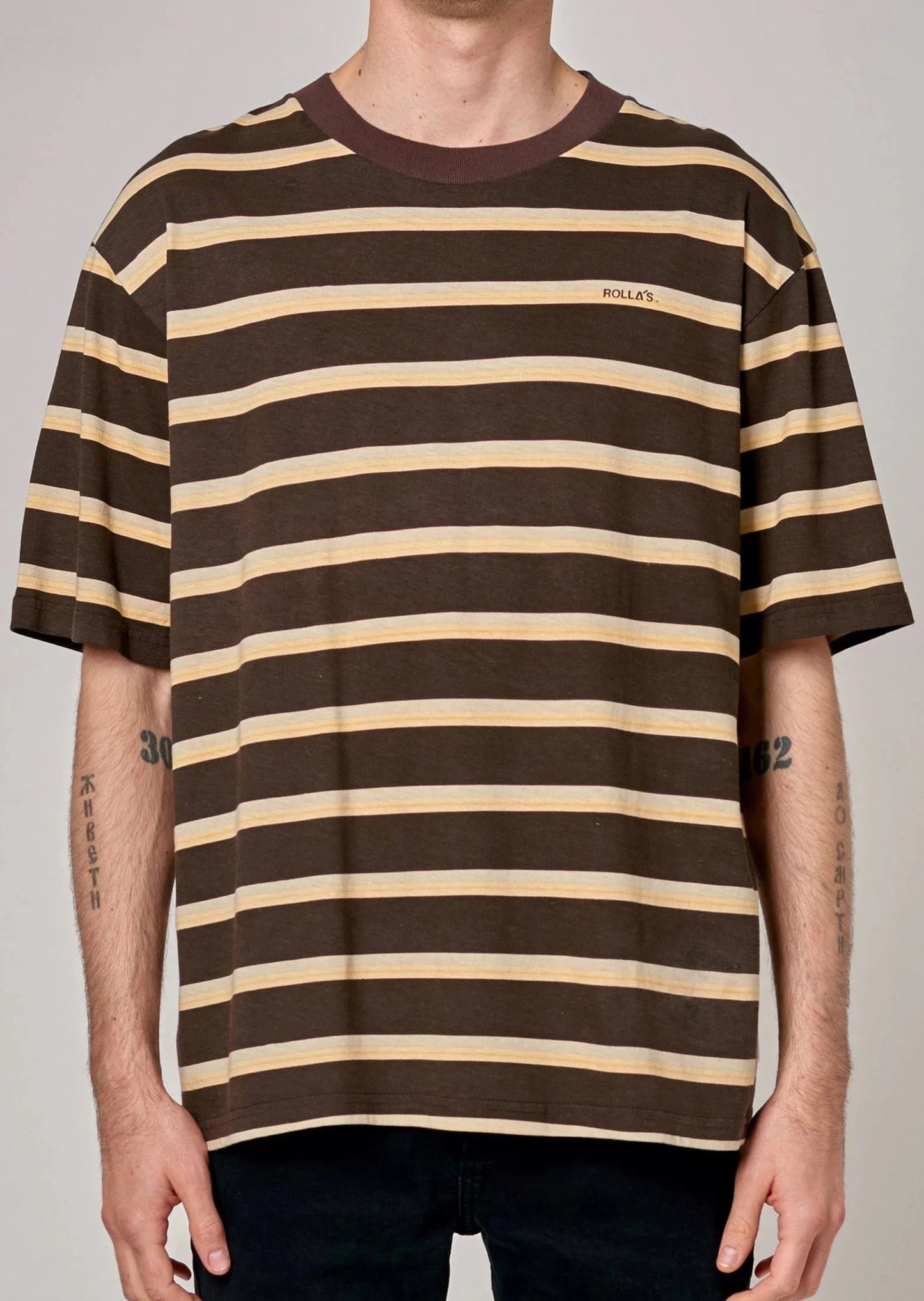 Stripe Tee - Brown (Size XXL)