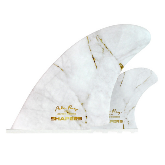 Asher Pacey 5.55" Fibreglass Twin Fin Set - White Gold