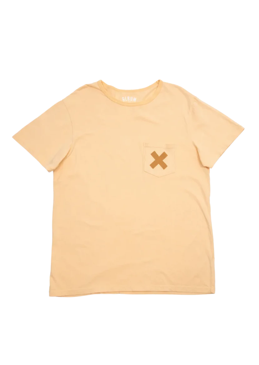 Short Sleeve Peach X Pocket T Shirt (Size M)