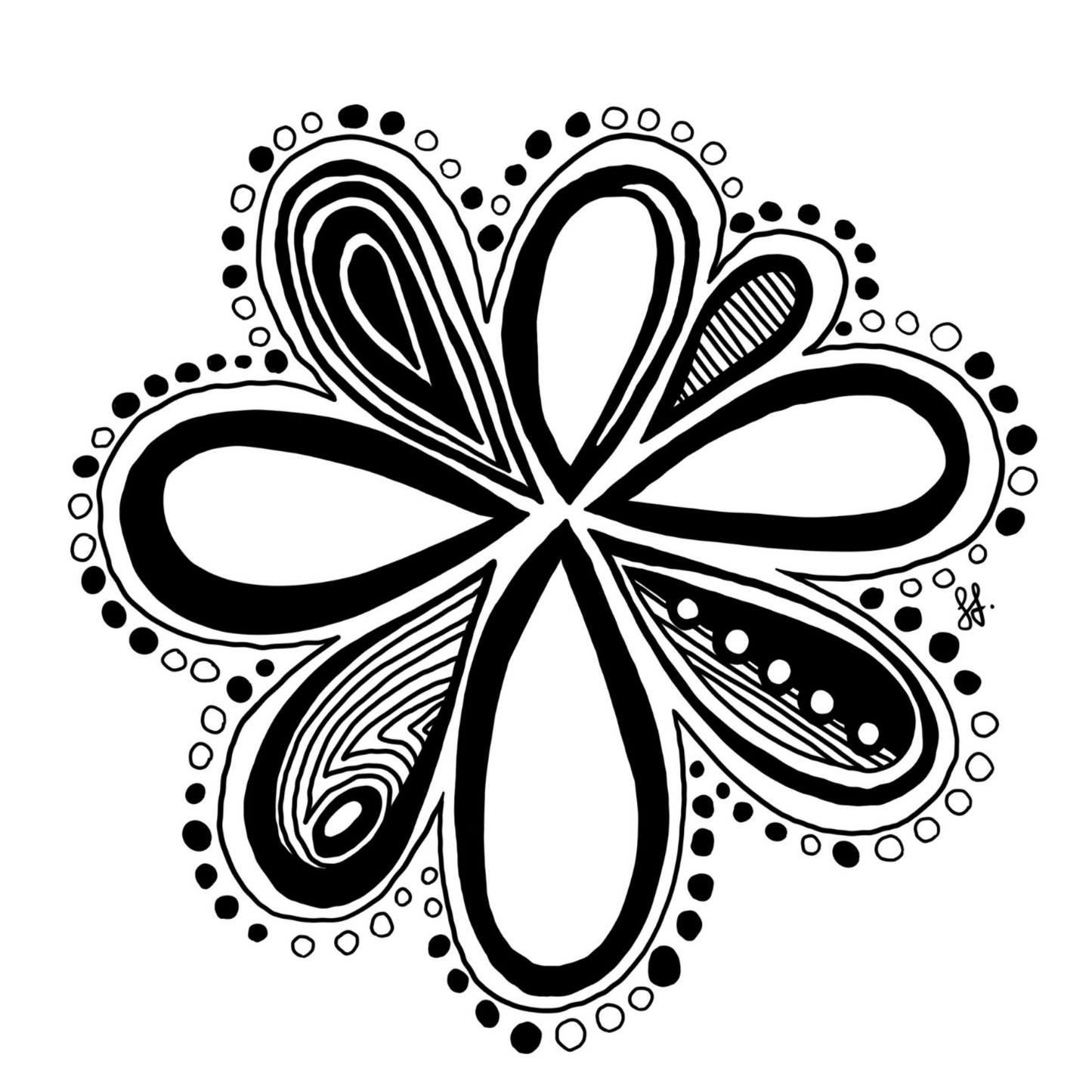 Small Clear Decal Sticker Art - Groove Flower