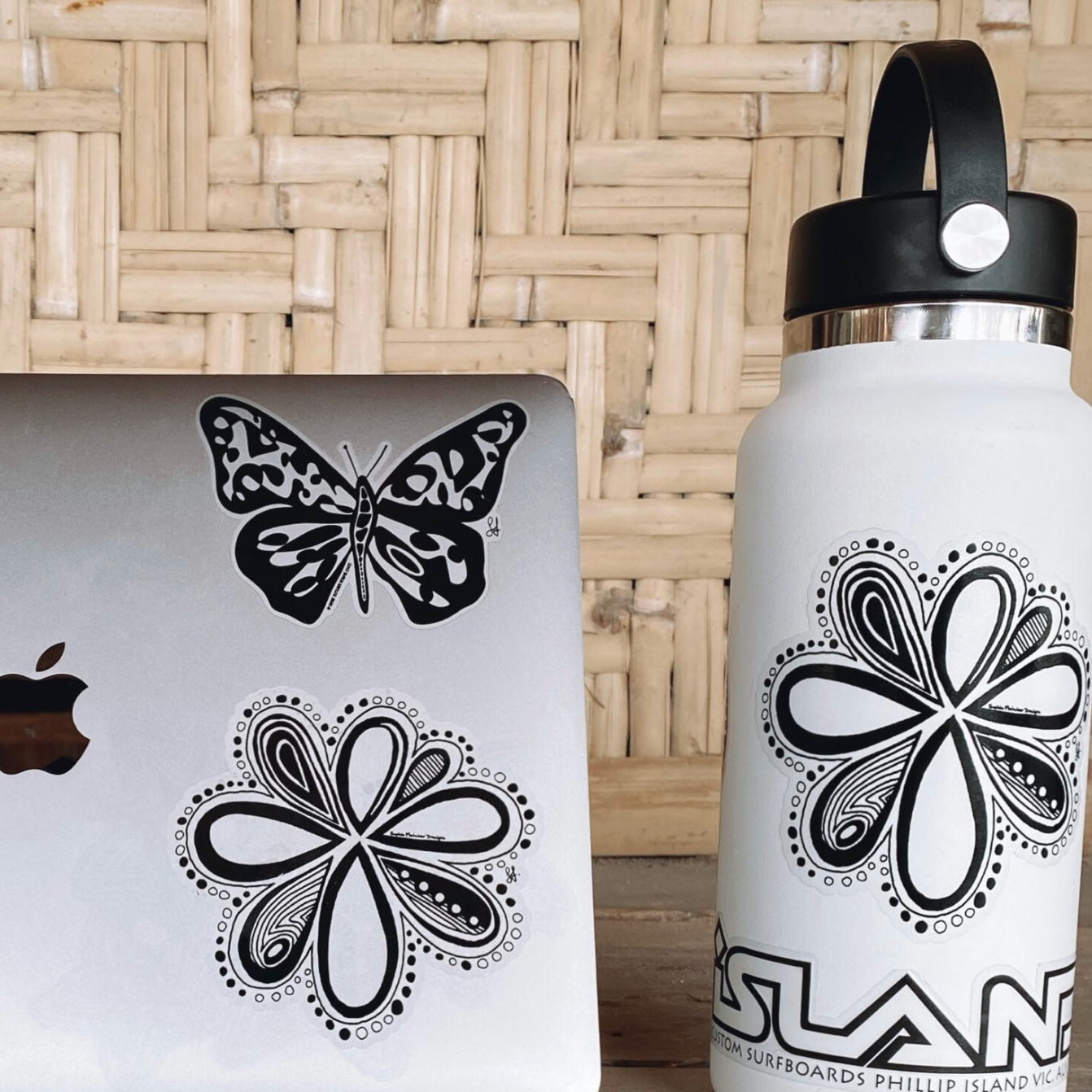 Small Clear Decal Sticker Art - Groove Flower