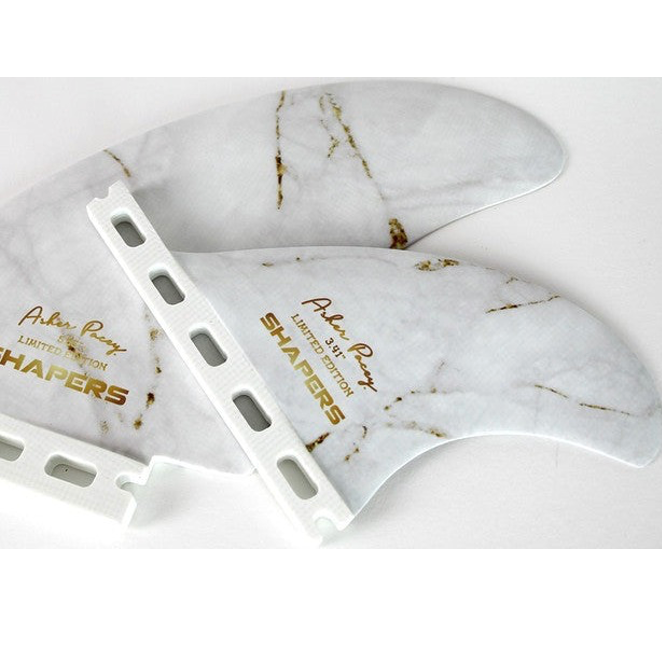 Asher Pacey 5.55" Fibreglass Twin Fin Set - White Gold